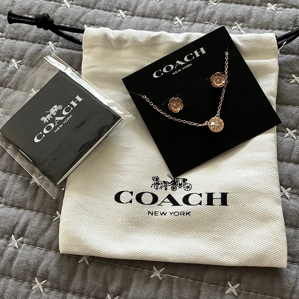 New Coach necklace and earrings!